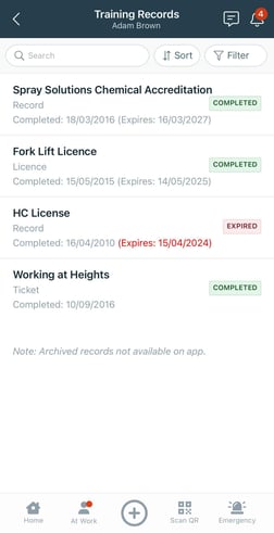 App Training Records 2024