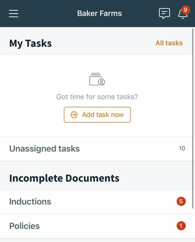 App home screen inc Incomplete Docs July 2024