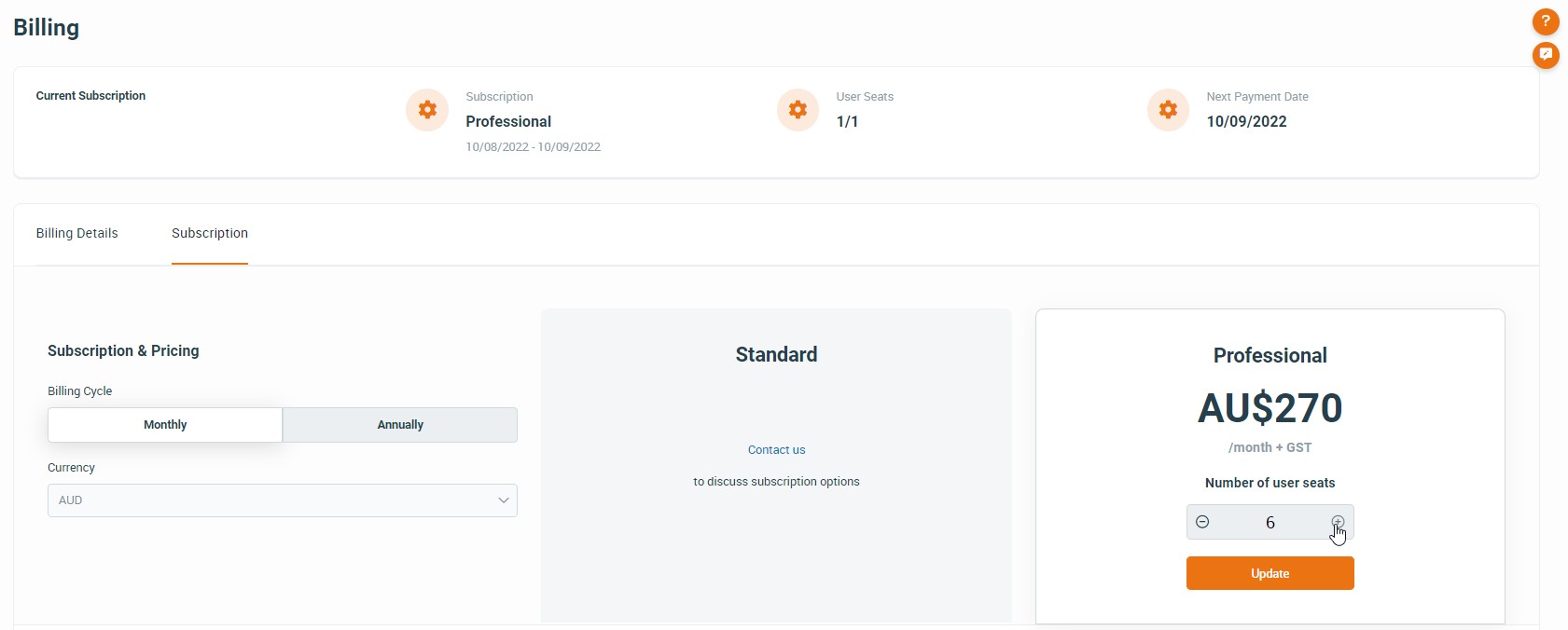 billing - help desk