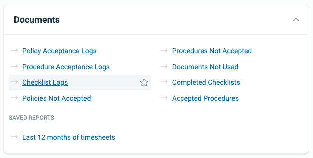 checklist-log-reports