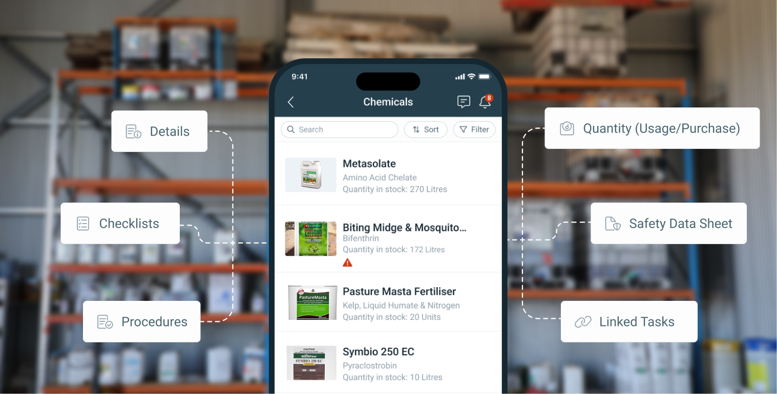 chemical register - inventory management