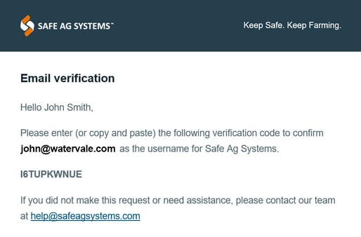 Verification email example