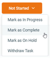 To action a task menu