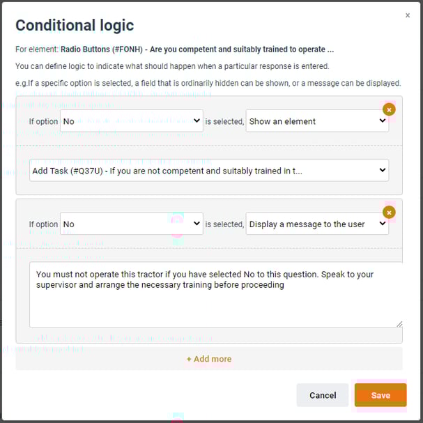 adding conditional logic