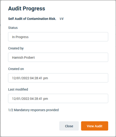 audit progress