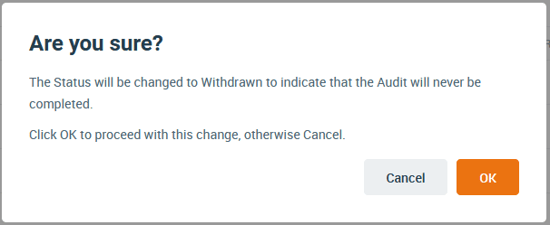 Status of Audit; withdraw