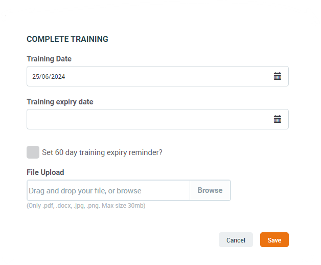Please Complete Training Completing Scheduled Training