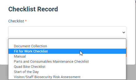 Checklist Records