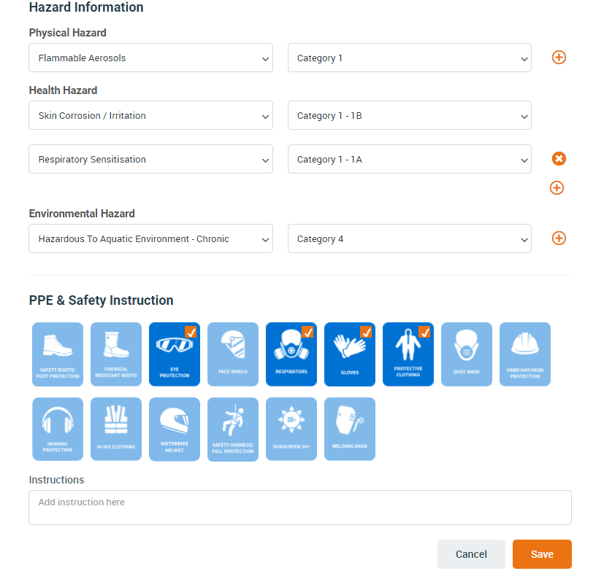 Hazard information and GHS Classifications