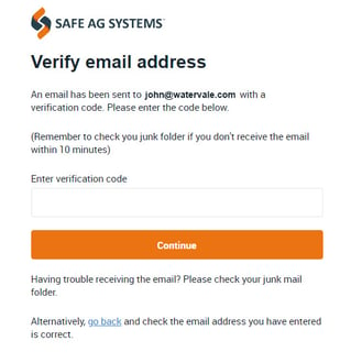 Verify email address desktop screen