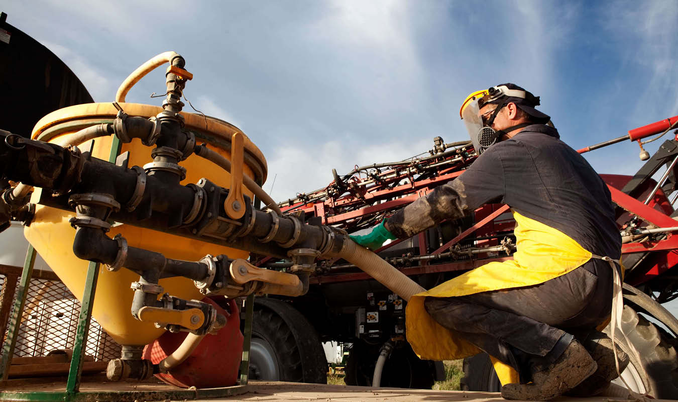 Chemical handling with PPE