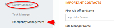 Safety Manager - Emergency Management
