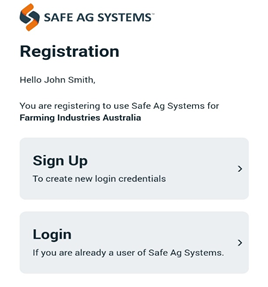 Sign up or login  registration screen